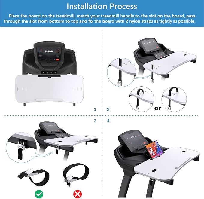 Treadmill Desk Attachment, Universal Laptop Desk for Walking Treadmill, Ergonomic Workstation for Home Office Walking Pad, Notebook/Tablet Stand for Handlebars up to 36", Walk While You Type！- White