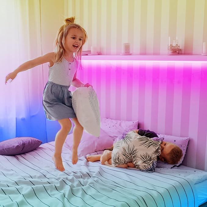 phopollo LED Lights for Bedroom 200ft, Music Sync Color Changing, Smart App Control with Remote, Ultra-Long LED Strip Lights for Party, Home Decoration.