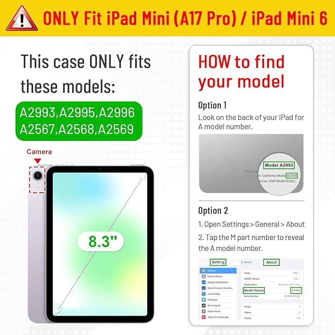 Case for iPad mini 7 (A17 Pro) 2024 & iPad mini 6 2021 (8.3 inch) Shockproof Soft TPU Back Cover Silicone Bumper Anti-Yellowing Lightweight Clear Shell for iPad mini 7th/6th Generation, Rose