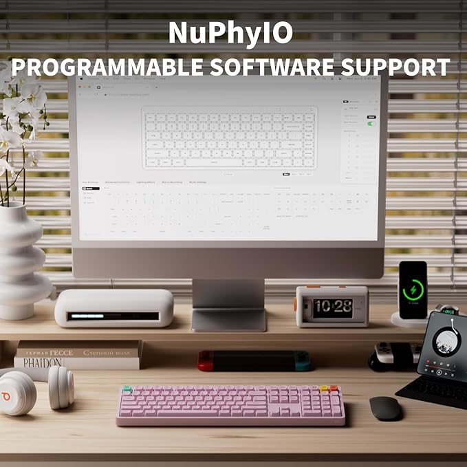 NuPhy Node100 Wireless Mechanical Keyboard, Hot Swappable Custom Bluetooth Keyboard, 109 Keys Computer Gaming Keyboards, Supports Touch Gestures, PBT Keycaps, RGB Backlit, Bluetooth/2.4GHz/USB-C