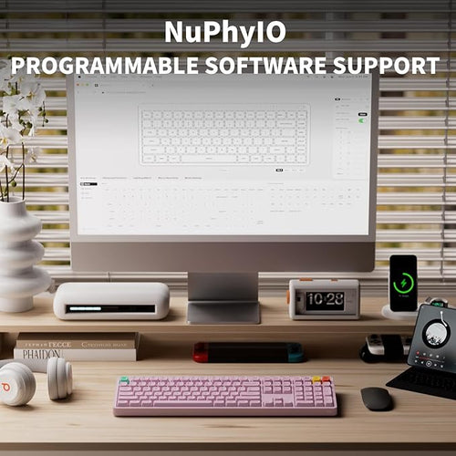 NuPhy Node100 Wireless Mechanical Keyboard, Hot Swappable Custom Bluetooth Keyboard, 109 Keys Computer Gaming Keyboards, Supports Touch Gestures, PBT Keycaps, RGB Backlit, Bluetooth/2.4GHz/USB-C