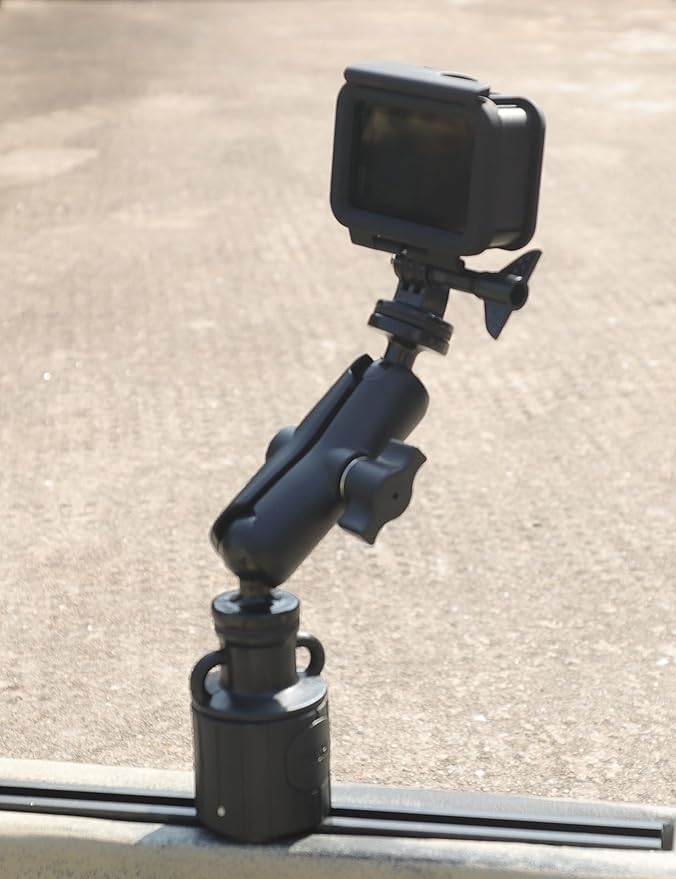 360 Degree Kayak Action Camera Mount Universal Adjustable,Kayak Rail Track Camera Holder, Compatible with GoPro Hero 12 11 10 9 8 7 Ball Head Camera Mount