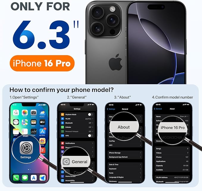 Miracase Magnetic for iPhone 16 Pro Case, [Soft Anti-Scratch Microfiber Lining], Compatible with MagSafe, Liquid Silicone Case Shockproof Drop Protection Phone Case for 16 Pro,Dark Blue