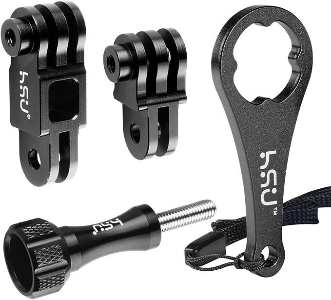 HSU Aluminum Extension Arm for GoPro Hero 13/12, Metal Adjust Arm Straight Joints Mount, Same Direction Straight Joints Mount for Go Pro Hero 11/10/9/8/7/6/5 Black, DJI Osmo Action and More(Black)