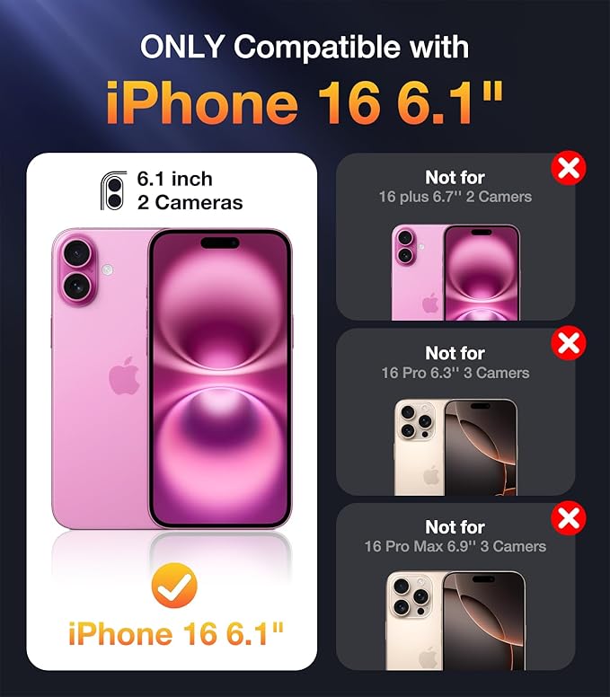 Diaclara Designed for iPhone 16 Case, Full Body Rugged Case with Built-in Touch Sensitive Anti-Scratch Screen Protector, Upgraded [Full Camera Protection] for iPhone 16 6.1" (Clear)