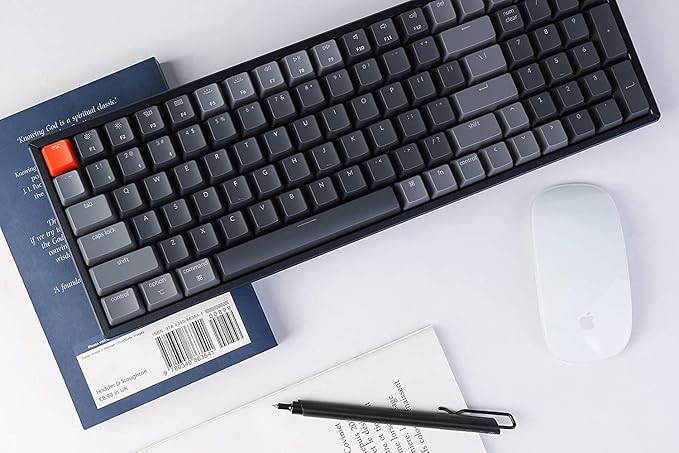 Keychron K4 Wireless Bluetooth/USB Wired Gaming Mechanical Keyboard, Compact 100 Keys RGB LED Backlit Gateron Brown Switch N-Key Rollover, Aluminum Frame for Mac Windows, Version 2