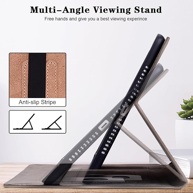 Case for iPad Pro 12.9-Inch 2022/2021/2020/2018 (6th/5th/4th/3rd Generation) with Pen Holder & Card Slots, Premium PU Leather Flip Folio Kickstand Case - Silver Flower