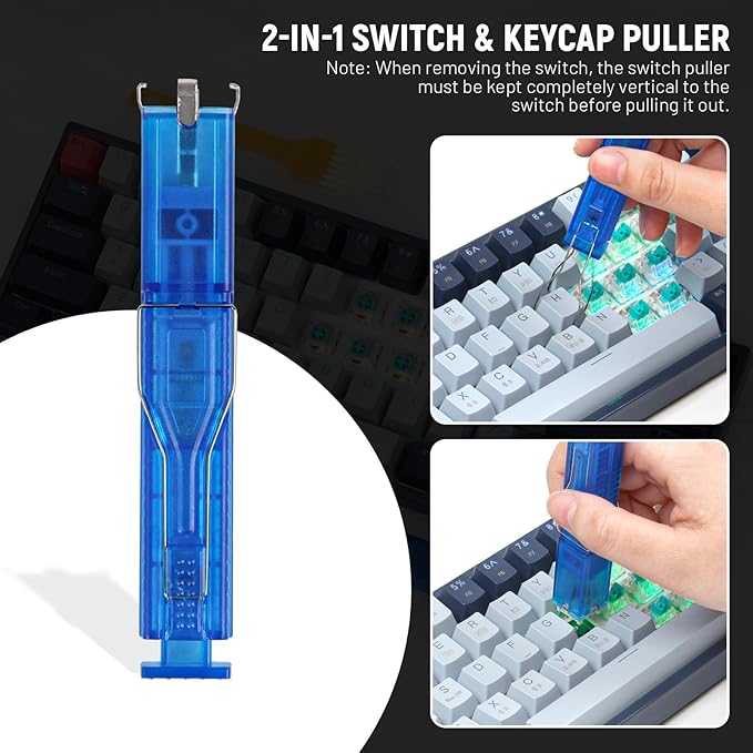 60 Pcs Mechanical Keyboard Switches 3-Pin Clicky Tactile, with 2-in-1 Keycap Puller and Cleaning Brush for DIY Custom Keyboards