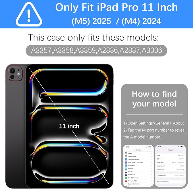 Case for iPad Pro 11-Inch M5/M4 2025/2024 (6th/5th Generation), Case with Pencil Holder, Clear Back Cover Cute Cool Design for Women Girls, Auto Sleep/Wake, Bow Tulip