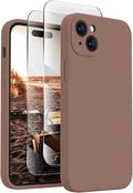 FireNova Designed for iPhone 15 Plus Case, Silicone [Camera Protection] Case, Soft Anti-Scratch Microfiber Lining Inside, 6.7 inch, Light Brown