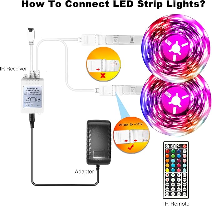 phopollo 100ft Led Strip Lights, 5050 Led Lights for Bedroom, Kitchen, Home Decoration