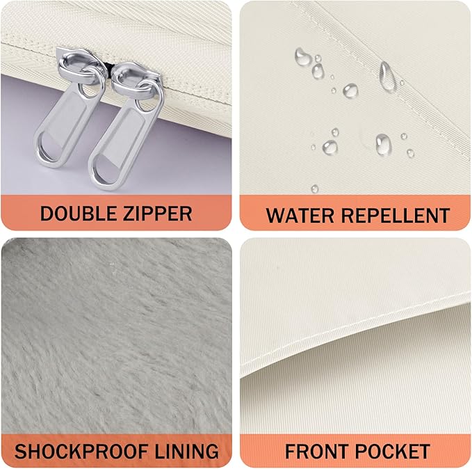 HoYiXi Universal Sleeve Bag for 6",6.8",7" Kindle Paperwhite/Colorsoft 2024-2012 Compatible with 6"-6.8" All-New Kindle/Kobo/Tolino/Sony,6" EReader with Anti-Drop Protective Cover,White