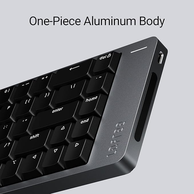 LOFREE Flow2 Low-Profile Mechanical Keyboard, Aluminum Alloy with Pulse Tactile Switches, Rechargeable Wireless Keyboards with 3 Mode Connections for Windows, macOS (Space Gray, 100 Keys)