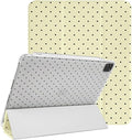 Lovmooful Compatible for iPad Pro 12.9-Inch 2022/2021/2020/2018 (6th/5th/4th/3rd Generation) Case with Pencil Holder Cute Polka Dot with Aesthetic Design Soft TPU Trifold Stand Protective-Yellow
