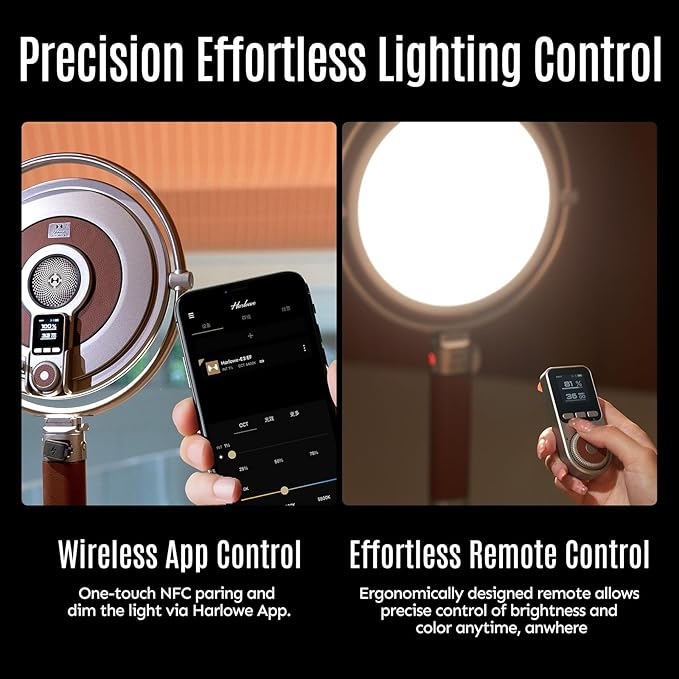 Harlowe Sol 40 LED Light Panel, 40W Bi-Color 2700K-6500K Professional Key Light with Litedock for Streaming, Video Recording, Zoom Meeting, Wireless Remote and App Control