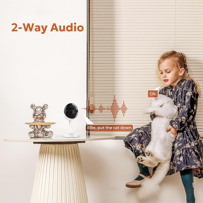 owltron Indoor Security Camera, 2K 3MP Cameras for Home Security with Motion Detection, Pet Cam & Baby Monitor with Night Vision, 2.4 GHz WiFi Two-Way Talk, Cloud/SD Storage, Compatible with Alexa