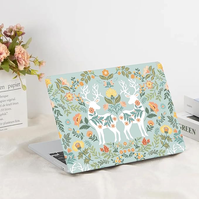 G JGOO Compatible with MacBook Air 13 inch Case 2026 2025-2022 M5 A3449 M4 A3240 M3 A3113 M2 A2681, Plastic Hard Shell for MacBook Air 13.6 inch Case + Keyboard Cover + Screen Protector, Deer
