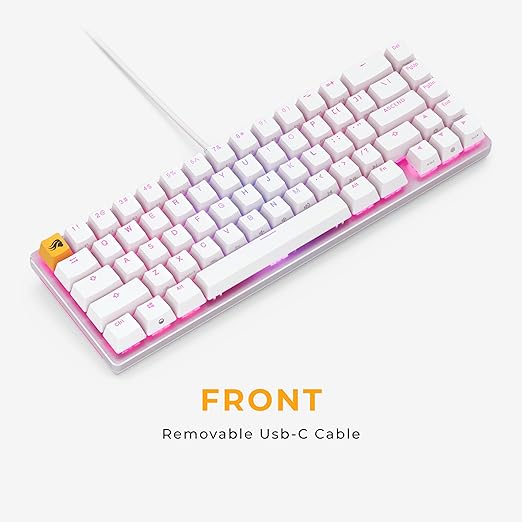 GLORIOUS Gaming GMMK 2-65 Percent Keyboard - White Custom Layout - Compact Low-Profile - Hotswap w/Cherry Mx Style Switches - Incl. Double Shot Keycaps & Linear Switches