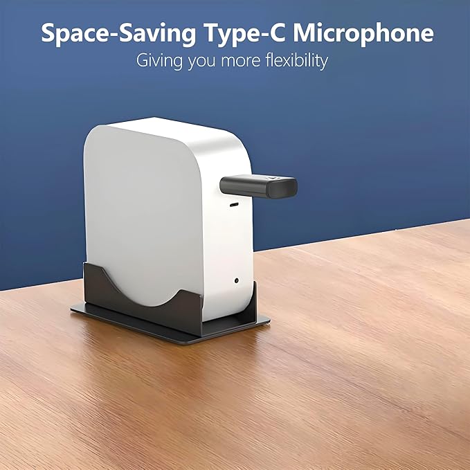DUNGZDUZ USB C Mini Microphone for Mac mini M4/M4 Pro & MacBook | Plug-and-Play Condenser Mic, Compact & Portable, Clear Audio for Work & Study