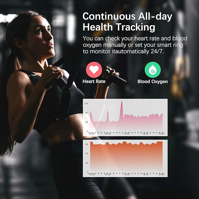 Smart Ring with Real-time Pressure & Heart Rate Monitoring, Fitness Tracker with Sleep Analysis, IP68 Waterproof, Rechargeable Health Ring for Men Women, No App Subscription (Rose Gold, #9)
