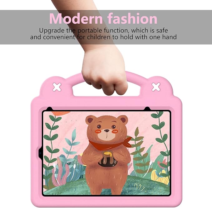 for iPad mini 7 Case A17 Pro,iPad mini 6 Case, Shoulder Strap Shockproof Cute DIY Figures Design Handle Stand Protective Rugged Case for Apple iPad mini 7th 6th Generation 8.3",Pink