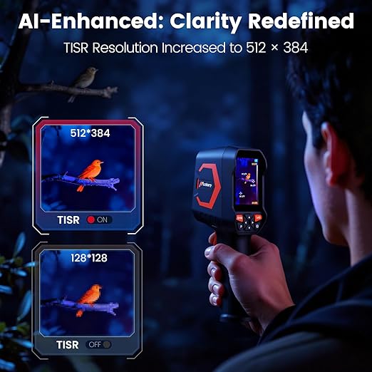 Hcalory T2-G 3.5" Thermal Camera 512*384 TISR Resolution Handheld Thermal Imager 6-Hour Battery Life with Video Recording and Wireless Connection Supported -4°F~1022°F Infrared Imager with PC Software