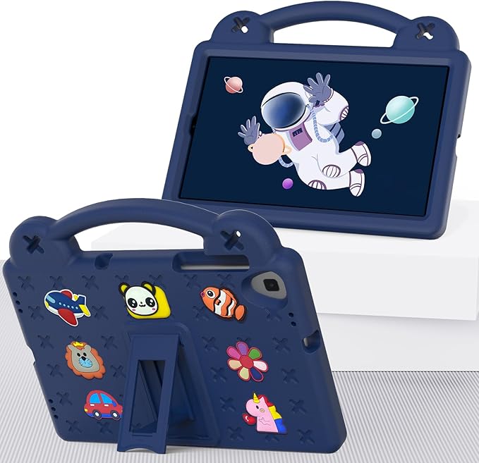 AKABEILA Compatible with Samsung Galaxy Tab A 10.1(2019)/Lenovo Tab M10 HD 2nd Gen/Tab K10/M10 Plus 10.3 inch Tablet Case, Kids Case with Shoulder Strap & Stand Handle Navy Blue