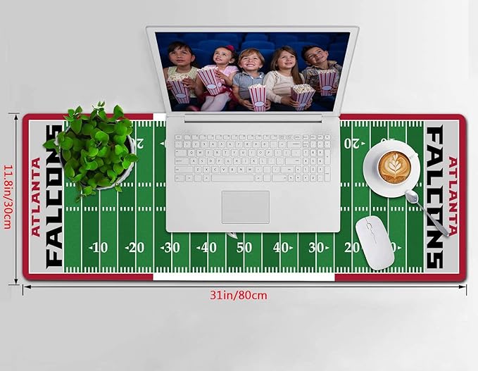 Large Gaming Mouse Pad, Mousepad with Non-Slip Rubber Base for Laptop Computer Desktop Keyboard,Football Fans Red Design Boy Mat Husband Gift