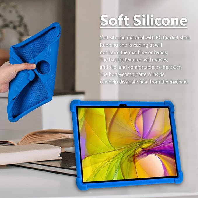 ATOOZ for DOOGEE U11 Case 11 Inch,Soft Silicone Kids Case for DOOGEE U11 Pro Tablet 2025/Teclast P50 Tablet with Stand (Blue)