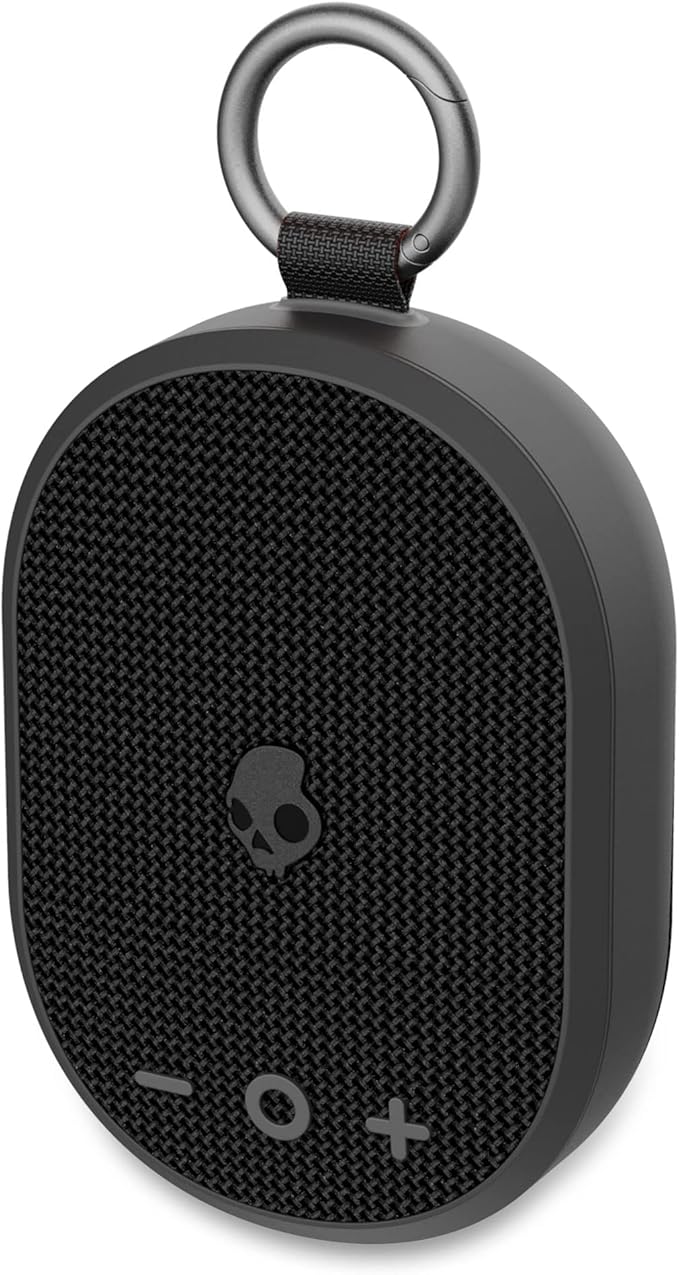 Skullcandy Kilo Wireless Bluetooth Speaker - IPX7 Waterproof Mini Bluetooth Speaker with 24 Hour Battery, Downward Firing Passive Radiator, and True Wireless Pairing - Perfect for Outdoor (Black)