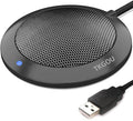 Conference USB Microphone, Computer Desktop Mic with LED Indicator, Plug & Play Omnidirectional Condenser PC Laptop Mics for Online Meeting, Class, Skype, Recording, Zoom, (No Speakers Included)