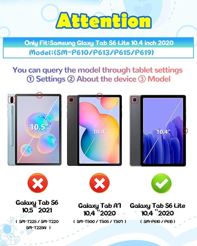 Wazzasoft for Samsung Galaxy Tab S6 Lite 10.4” Case Boys Cute Astronaut Cover Kawaii 3D Cartoon Spacemen Fun with Rotating Handle Stand + Strap Soft Silicone Funda for Samsung S6 Lite Tablet Cases