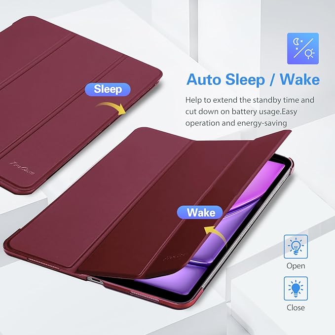 ProCase Smart Case for iPad Pro 12.9 2022/2021/2020/2018, Slim Stand Hard Back Shell Smart Cover for iPad Pro 12.9" 6th Gen/5th Gen/4th Gen/3rd Gen -Wine