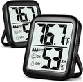 Antonki 2 Pack Room Thermometer for Home, Hygrometer Indoor Humidity Meter Gauge, Digital Temperature and Humidity Monitor Sensor for House, Terrarium, Incubator, Greenhouse - Battery Included