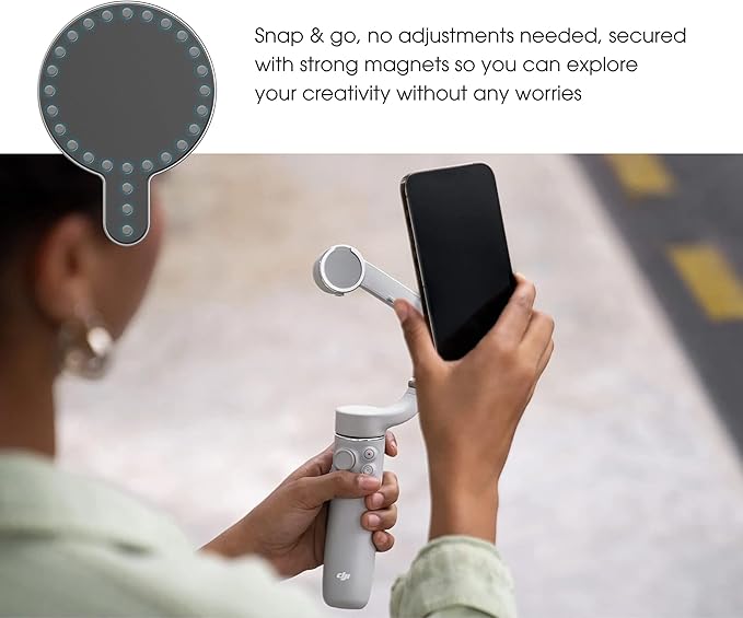ENCASED Magnetic Adapter for DJI Osmo Mobile Smartphone Gimbal Stabilizer - Compatible with MagSafe (DJI OM 8 7P 7 SE 6 5 4)