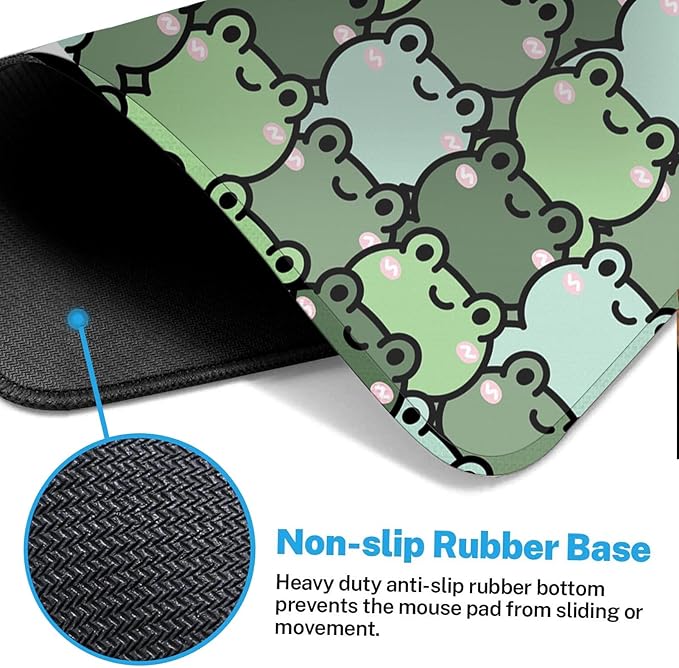 Arttown Green Cute Animal Mouse Pad Large Gaming Mat Kawaii Funny Frog Non-Slip Desk Pad Keyboard and Mouse Desk Mat for Gamer, Office & Home, 31.5 x 15.7 in