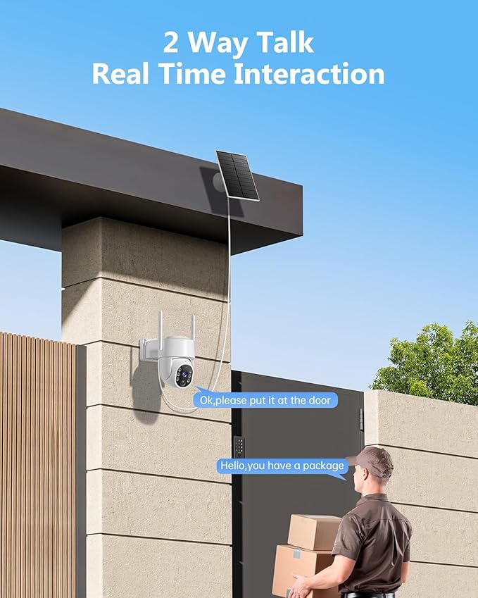 2K Security Camera System, 5GHz&2.4GHz WiFi Solar Wireless Cameras for Home Security, Wire-free Installation, AI Detection, Two-way Audio, Mobile alerts, SD/Cloud Storage, Color Night Vision, 4 Packs