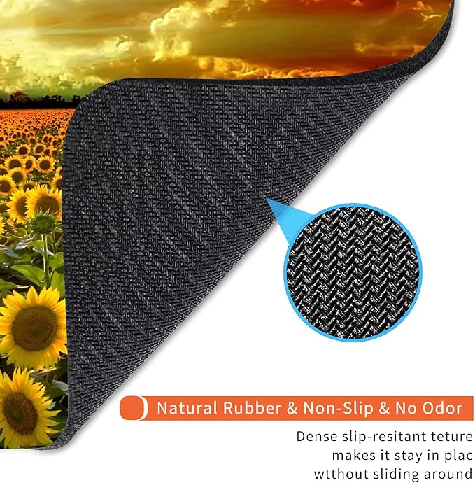 Square Mouse Pad Sunflower, Personalized Premium-Textured Custom Mouse Mat Design, Washable Mousepad Cloth, Non-Slip Rubber Base Computer Mouse Pads for Wireless Mouse