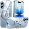 360°Ring Stand for iPhone 17 Case, Compatible with MagSafe,Suitable for Car Mount,Military-Grade Protective,Anti-Yellowing, Scratch-Resistant Back Cover Phone Case for iPhone 17 6.3", Clear Stand