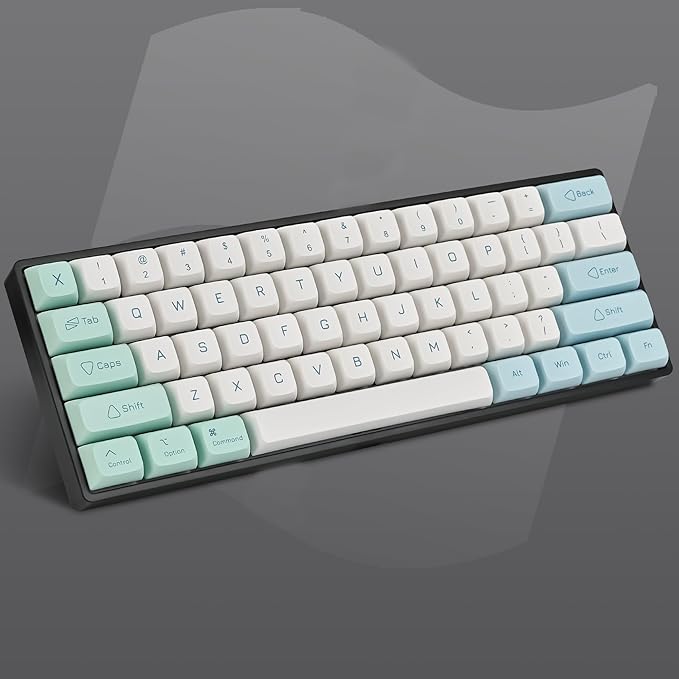 Guffercty kred 137 Keys XDA Profile keycaps 75 Percent Cute Ice Mint PBT Keyboard Caps for Mechanical Keyboard (Ice Mint)