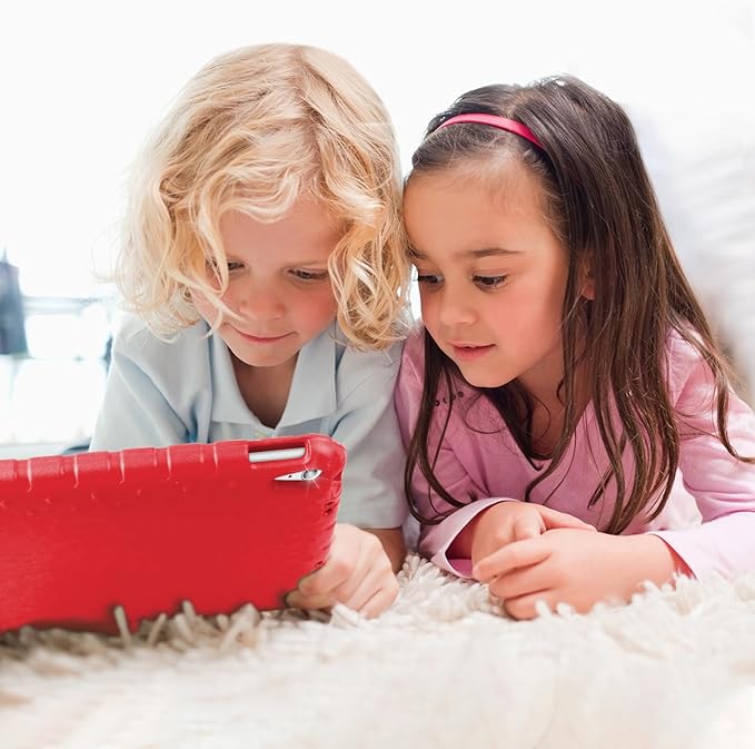 Kids Shockproof Case for iPad A16 (2025)/iPad 10th Gen (2022) with Pencil Holder&Handle Stand, Super Protection EVA Toddler-Friendly Cover for iPad 11th (A16) 11"/10th Generation 10.9"-Red