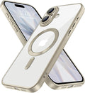 Hython Magnetic Clear for iPhone 17 Case with Camera Lens Protector [Compatible with MagSafe] Luxury Plating Edge Slim Soft TPU Cover Protective Phone Case for iPhone 17 6.3", Matte Gray