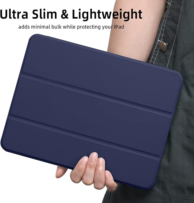 Wenlaty Compatible with iPad Pro 11 Inch Case 4th/3rd/2nd Generation with Pencil Holder, for 11 Inch iPad Pro Case 2022/2021/2020, Protective Trifold Cover with Soft TPU Back, Auto Wake/Sleep, Navy