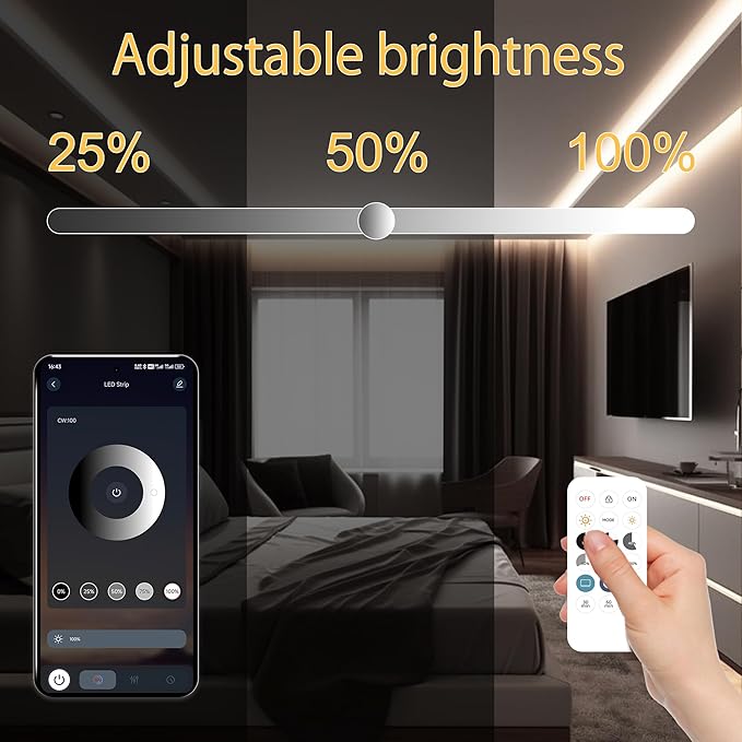 AXMOTUT 32.8ft COB LED Strip Light White, High Bright LED Strips with 320LEDs, RF Remote and UL Power Supply, 4000K Dimmable LED Lights for Bedroom,Kitchen, DIY Home Decoration, 2 Rolls of 16.4ft