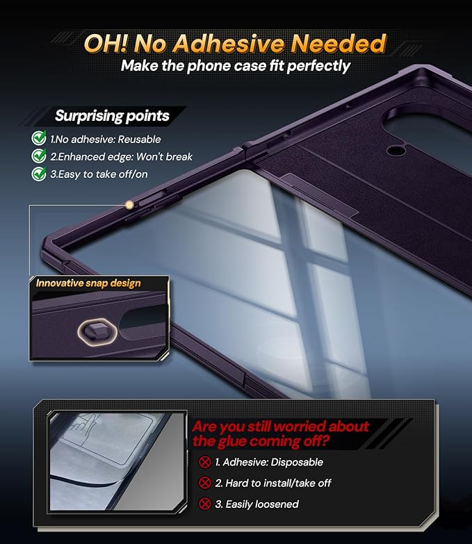 Kaiiecal for Samsung Galaxy Z-Fold-7 Case: Dual-Stand & Military Shockproof Rugged Hinge & HD Screen Protector [Anti-Scratch] Durable Shockproof Women Men Business Cover for Z Fold7 5G 2025 (Purple)