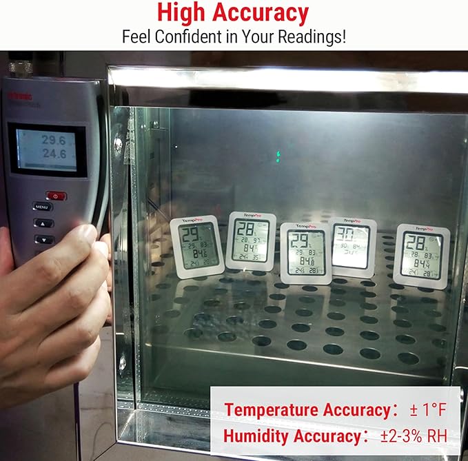 TempPro TP50 2 Pieces Digital Hygrometer Indoor Thermometer Room Thermometer and Humidity Gauge with Temperature Humidity Monitor(Previously ThermoPro)