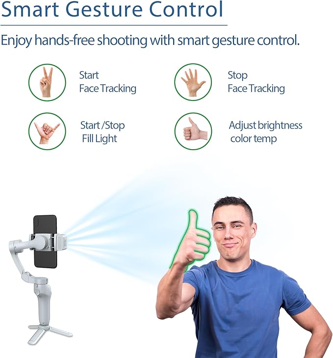 3-Axis Phone Gimbal with Magnetic AI Active Tracker,Gimbal Stabilizer for Smartphone with Fill Light,Phone Stabilizer for Video Recording,Gimbal for Android&iPhone,TikTok YouTube Vlogging Kit