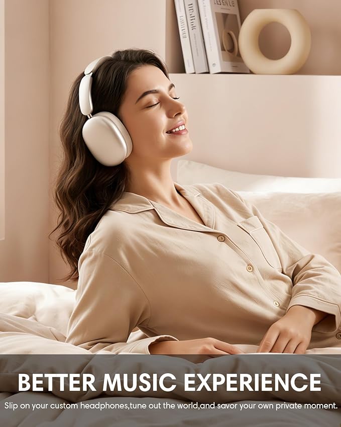 Wentronic Y02 Active Noise Cancelling Headphones, Wireless Over-Ear Bluetooth 5.4 Headphones, Multiple Modes, 60H Playtime,Hi-Res Audio,Big Bass,Foldable Lightweight for Travel Home Office, Starlight