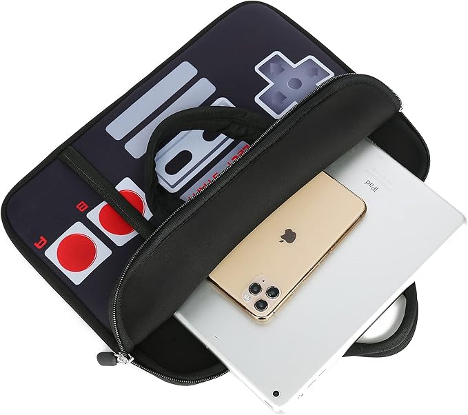 11 11.6 12 12.1 12.5 inches Laptop Sleeve Chromebook Case Ultrabook Case Notebook Sleeve PC Messenger Bag Tablet Case Neoprene Handle Sleeve for Men Women, Two Pockets (Games)