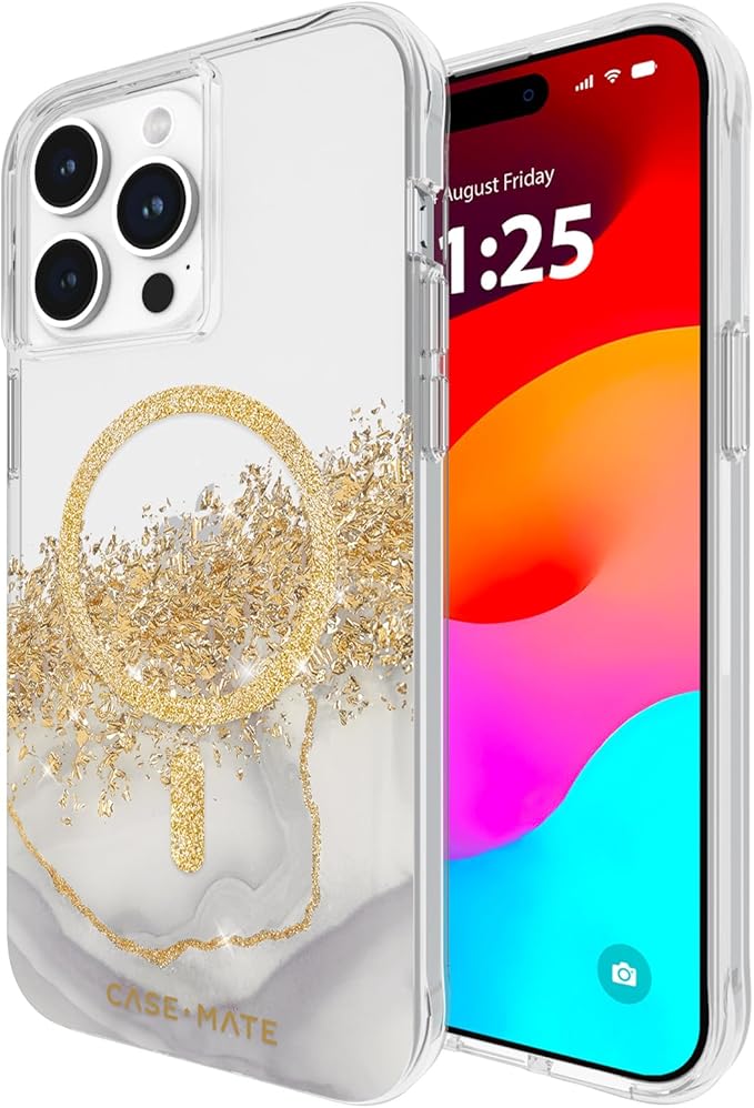 Case-Mate iPhone 15 Pro Max Case - Karat Marble [12ft Drop Protection] [Compatible with MagSafe] Magnetic Cover with Cute Bling Sparkle for iPhone 15 Pro Max 6.7", Anti-Scratch, Shock Absorbent, Slim